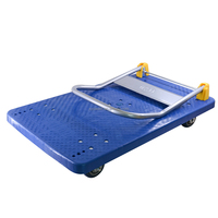 Carretilla Plegable de Plataforma 60x90cm, 400kg, Resistente, con 4 Ruedas de Goma para Logística de Almacén