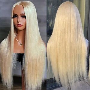 Wholesale Price Dropshipping Hot Sale Platinum Blonde <b>Long</b> Straight Human Hair Lace Front <b>Wig</b> Easy Wear Fashion Trendy <b>Wig</b> - Product Image 4