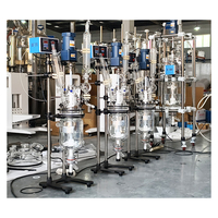 Réacteur en verre borosilicate à double enveloppe de 3L avec moteur et agitateur, cuve de réaction automatique