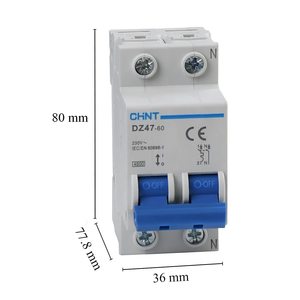 Chint เครื่องตัดวงจรขนาดเล็ก Dz47-60 1P + N 10A 230V โค้ง c ติดตั้งแบบแยกส่วน - Product Image 5