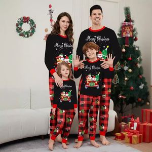 Pijamas Térmicos para Mujer, Ropa de Dormir con Estampado de Muñeco de Nieve y Árbol de Navidad, Ropa de Casa con Logotipo Frontal para Niños - Product Image 2