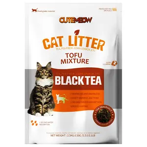 Custom Clumping Black Tea Leaf Raw Material Cat Litter