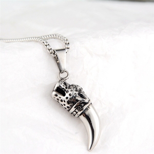 <span class=keywords><strong>Collares</strong></span> de Moda con Colgante de Cabeza de Perro Hip Hop con Dientes de Lobo, de Acero Inoxidable, Resistentes al Agua y al Deslustre, <span class=keywords><strong>para</strong></span> Hombre - Product Image 2
