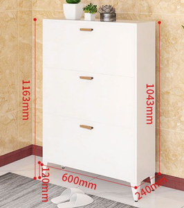 Meuble à chaussures moderne Mryal blanc avec tiroirs pour entrée, rangement et organisation pour la maison et l'appartement - Product Image 6