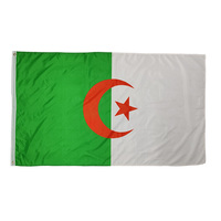 Drapeau national algérien en polyester 68D avec 2 œillets, livraison rapide, impression de logo personnalisée