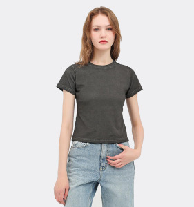 Женская хлопковая укороченная футболка с 100% принтом - Product Image 3