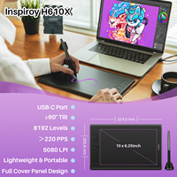 Tablette graphique numérique Inspiroy H610X Huion 10ème anniversaire, stylet sans batterie, tablette de dessin graphique