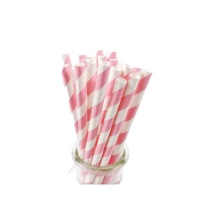 Pink And Gold Paper Straws 7 Inch Biodegradable Party Drinking Straws Fashionable Straight Pipe - Product Image 5