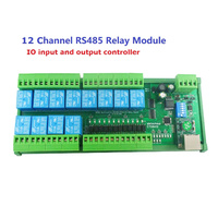Módulo controlador de red Ethernet RS485 relé TCP/IP UART 12CH DC 12V 24V Modbus RTU Placa de interruptor para Motor PLC PTZ