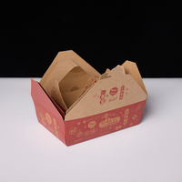 Boîte à emporter jetable haut de gamme, pliable, en kraft, pour déjeuner, type bento, avec languette, logo personnalisé OEM, vente en gros, boîte écologique biodégradable