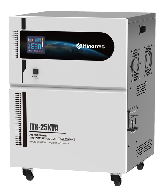 SCR Thyristor Single Phase AC Voltage Stabilizer 25kVA 50/60Hz Automatic AVR High Precision Wide Input ITK Series 220V5% Heavy