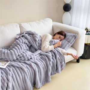 Manta Suave de Invierno, Cubrecama Cálido para Oficina, Mantas Gruesas de Color Sólido, Manta de Franela Sherpa para Sofá - Product Image 3