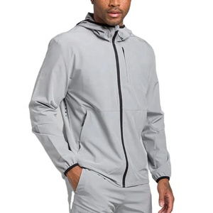 Tùy Chỉnh 100% Polyester Ngoài Trời Không Thấm Nước Đi Bộ Đường Dài Áo Khoác Người Đàn Ông Chạy Mặc Windproof Áo Gió Thoáng Khí Trùm Nón Mưa Áo Khoác - Product Image 1