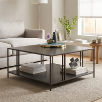Table basse de style moderne en acier durable, design carré, pour petits espaces de bureau