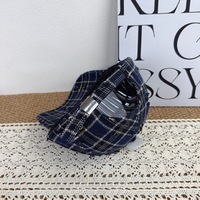 Casquette de baseball vintage à carreaux pour femme, nouvelle collection automne-hiver, structurée, décontractée, polyvalente, style tendance