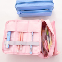 Trousse à crayons détachable Deli 66846 de haute qualité en nylon, avec petite trousse à roulettes multifonction pour stylos de bureau, idéale pour les étudiants, l'école et la maison