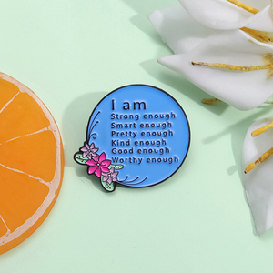 ฉันคุ้มค่าพอหมุดเคลือบที่กําหนดเองรักตัวเองเข็มกลัดป้ายปกของขวัญเครื่องประดับที่ดีสําหรับเพื่อนเด็ก - Product Image 2