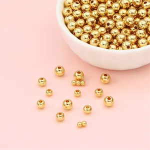 18 Years Wholesale Premium Real 14K Gold Spacer Round Beads For Jewelry Findings Components Making Gold Filled Beads Supplier