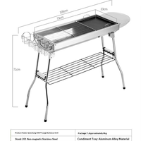 Table de camping pliante portable en gros, structure en acier inoxydable 201 anti-rouille, mobilier d'extérieur pour pique-nique et jardin