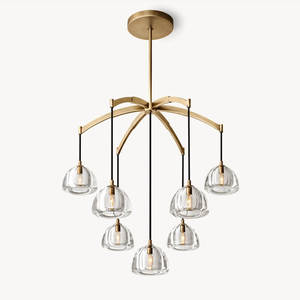 36" American Designer Pendant Lamp For Dining Room Kitchen Island Modern Luxury Brass Frame Crystal Glass Chandelier - Product Image 2