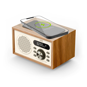 Boîtier en bois Radio DAB/DAB + et <span class=keywords><strong>FM</strong></span> avec chargeur sans fil Réveil - Product Image 5