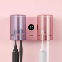 Support mural stérilisateur UV pour brosses à dents avec boîte de désinfection UVC LED en ABS/PS, désinfection à 99,9 % pour salle de bain