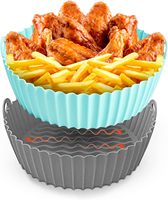 Accessoires de cuisine : Moule en silicone réutilisable pour friteuse à air, pot en silicone pour friteuse à air, doublures en silicone pour friteuse à air, lot de 2