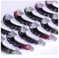 Faux cils en cheveux synthétiques, 7 paires, bouclés naturels D pour Russian Roll, pour un effet spectaculaire, pour l'exportation
