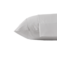 Taie d'oreiller 100 % coton percale unie anti-boulochage et drap plat taille Queen, couleur argent, 20x30 pouces, frais et rafraîchissant