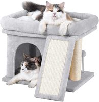 Chat planche à gratter arbre à chat tour griffoir fenêtre perche chats étagère Condo Cubbies pour chatons d'intérieur gris foncé