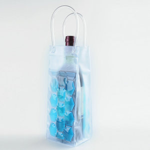 Bolsa Enfriadora de Vino con Paquetes de Gel Azul, Diseño Minimalista Rectangular de Plástico Aislado para Fiestas - Product Image 1