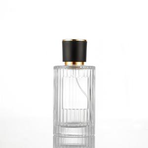 Luxury Round Clear Striped Glass <strong>Perfume</strong> <strong>Bottle</strong> with Pump Sprayer 30ml 50ml 100ml Sizes - Product Image 6