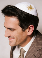 Gran oferta, sombrero Kipot de algodón blanco personalizado para hombre, diseño de moda, Kipá religioso con estampado de bordado plano, sombrero Yamaka para judíos