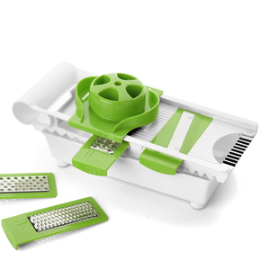 Smile Mom B406 6 en 1, Utensilio de Cocina Ecológico de Plástico, Rallador Manual con Capacidad de 1.1L, Cortador de Patatas, Rebanador, Picador en Espiral de Verduras - Product Image 1