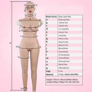 Combinaison de corps en silicone faux sein réaliste faux vagin féminin avec masque de tête <span class=keywords><strong>maquillage</strong></span> délicat pour Cosplay Crossdresser Sissy - Product Image 5