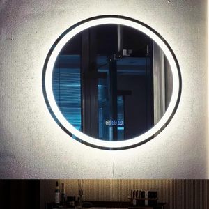 Miroir de salle de bain anti-buée <span class=keywords><strong>professionnel</strong></span> de 40 cm, moderne, en verre LED mural, épaisseur 10 mm, bord poli, best-seller 2025 - Product Image 6