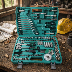 Auto Repair Mechanical 1/4 Inch 1/2 Drive Socket Wrench <b>Set</b> 121 Piece Ratchet <b>Tool</b> <b>Set</b> Hard Case Auto Repair Socket <b>Tool</b> <b>Set</b> - Product Image 6