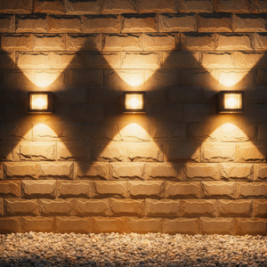 Lampe murale LED étanche IP65 SENZHAO, éclairage mural extérieur carré en aluminium moulé sous pression, éclairage de façade pour l'extérieur des bâtiments - Product Image 2
