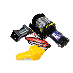 12v/24v כננת חשמלית אוטומטית 200/300/400lbs חבל פלדה כבד חבל פלדה בלם הידראולי 10 מטר גובה הרמה מנוף בנייה - Product Image 5