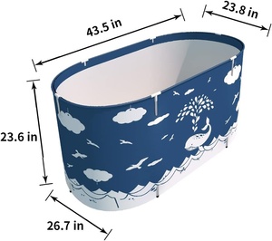 BESTHLS <span class=keywords><strong>Baignoire</strong></span> en plastique pliable de conception de <span class=keywords><strong>baleine</strong></span> bleue écologique <span class=keywords><strong>Baignoire</strong></span> de trempage portable pour adultes Grande taille pour cabine de douche - Product Image 3