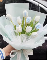 Kertas Pembungkus Bunga Semi-transparan Tahan Air Warna Solid Gaya Korea untuk Hari Valentine Langsung dari Pabrik