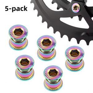 Lot de 5 boulons de chaîne en acier M8 de 6,5 mm pour manivelles de vélo de montagne et de route de 165 mm - Fixations pour pignons simples/doubles - Product Image 1