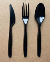Grande cuillère de luxe 180m, couverts jetables en plastique PS, couteau, fourchette et cuillère