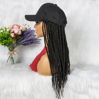Afro Dreadlocks Chapeau Perruques Synthétique Twist Longue Perruque Tressée pour Femmes Noires Tresses Résistant à la Chaleur Fibre Perruque Usage Quotidien