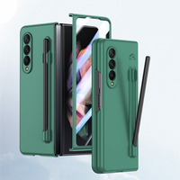 Casing Ponsel Lipat PC Matte Kaca Depan Slot Pen untuk Samsung Z Fold 3 5G