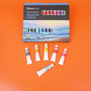 Peinture <span class=keywords><strong>gouache</strong></span> professionnelle non toxique en gros, facile à nettoyer, <span class=keywords><strong>tube</strong></span> en aluminium <span class=keywords><strong>de</strong></span> 12 ml, 24 couleurs, ensemble <span class=keywords><strong>de</strong></span> peinture <span class=keywords><strong>gouache</strong></span> - Product Image 4