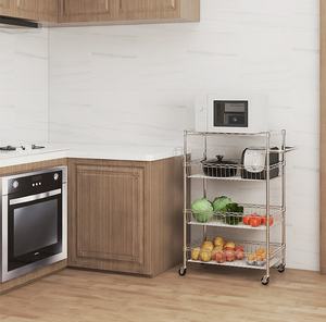 ويلاند كفاءة 4 طبقات المتداول الجرف تنظيم الكروم سلك سلة تخزين الرف - Product Image 4