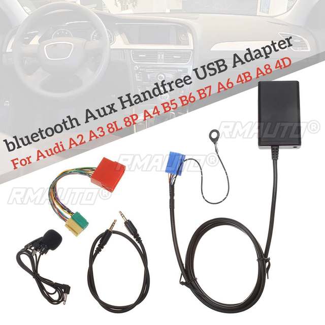 Car bluetooth Aux Handfree USB Adapter Music Audio Aux-in Cable for Audi A3 8L 8P A4 B5-B7 A6 4B A8 4D
