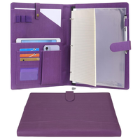 Portafolio de Cuero PU A4, Carpeta de Anillas, Estuche para Documentos, Portapapeles Extraíble, Logotipo Grabado Personalizado, SKN-F-2654, Fabricación OEM y ODM