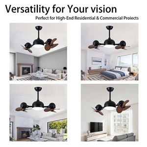Nhà sản xuất trực tiếp bán buôn thiết kế có thể điều chỉnh góc dao động kép đầu quạt trần với điều khiển từ xa và dẫn ánh sáng - Product Image 5